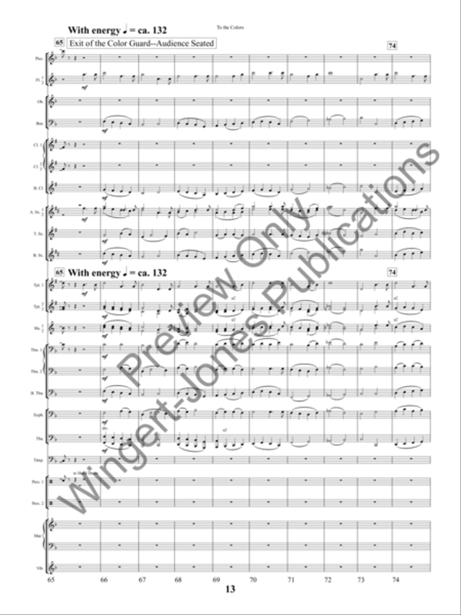 To The Colors Concert Band scores gallery preview page 16