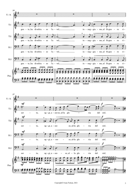 Regina Coeli, G major, TTBB, T solo, piano/organ, cut version image number null
