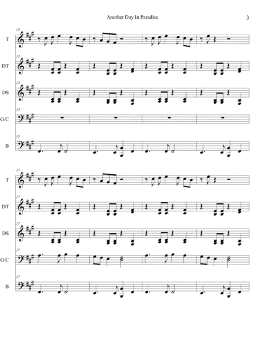 Another Day In Paradise Percussion Ensemble scores gallery preview page 3