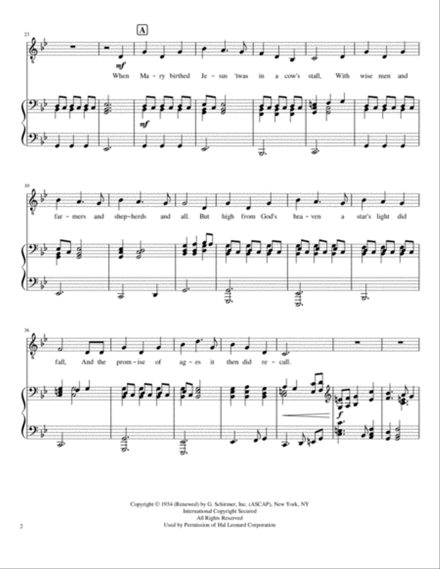 I Wonder As I Wander Tenor Voice scores gallery preview page 2