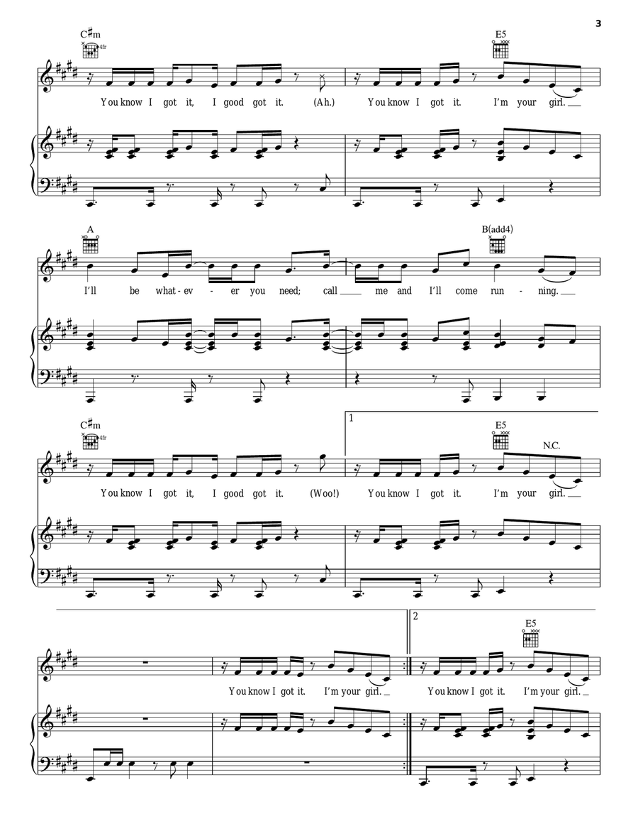 I'm Your Girl (from Disney's Descendants) Piano, Vocal, Guitar scores gallery preview page 3
