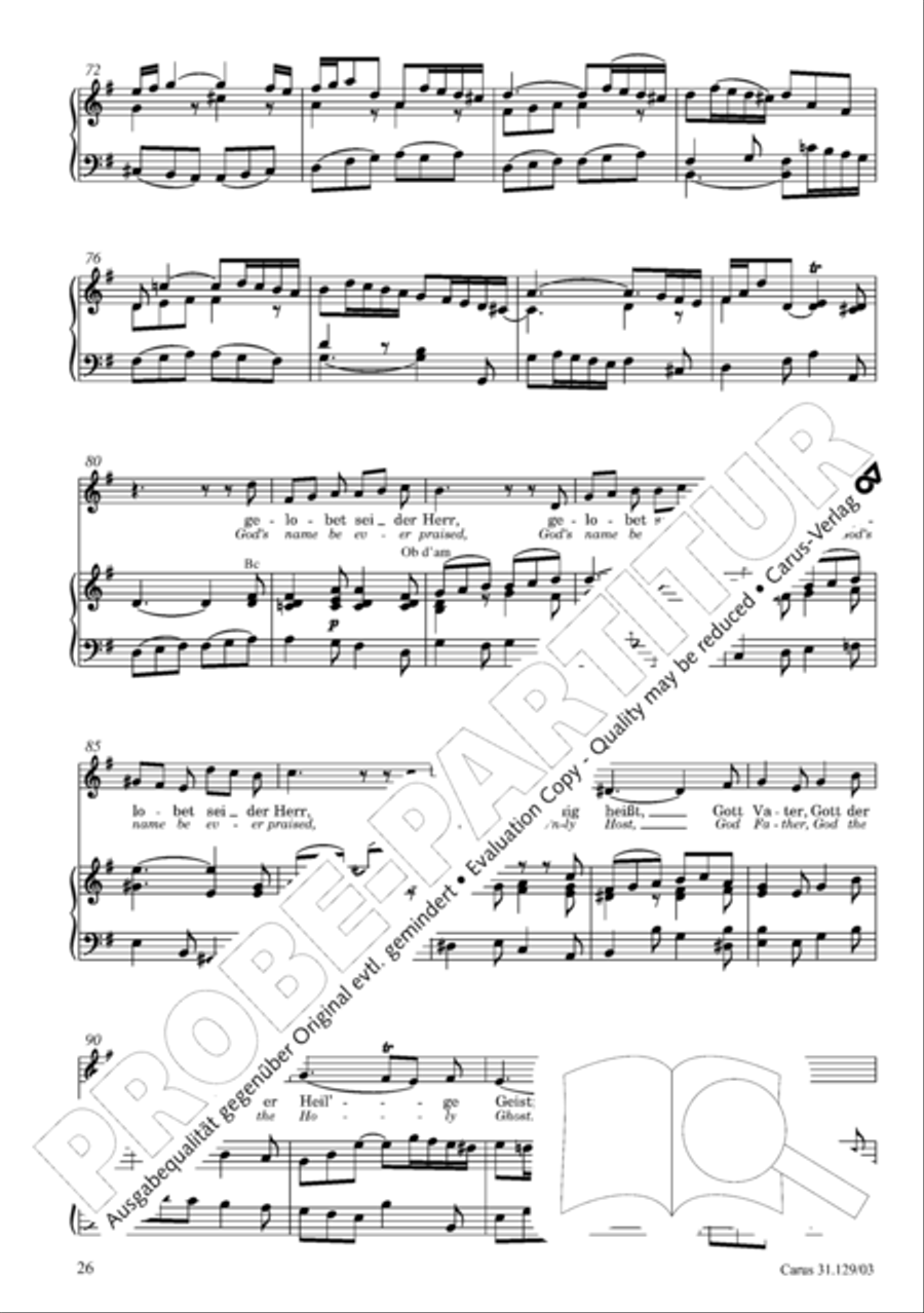 All glory to the Lord, our God (Gelobet sei der Herr, mein Gott) 4-Part scores gallery preview page 29