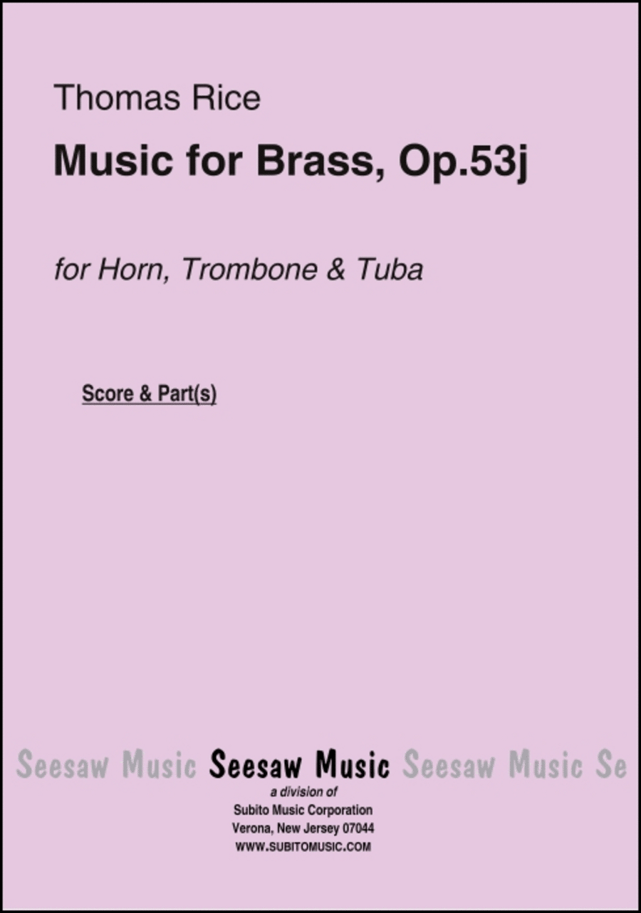 Music for Brass, Opus 53j Brass Ensemble scores gallery preview page 1