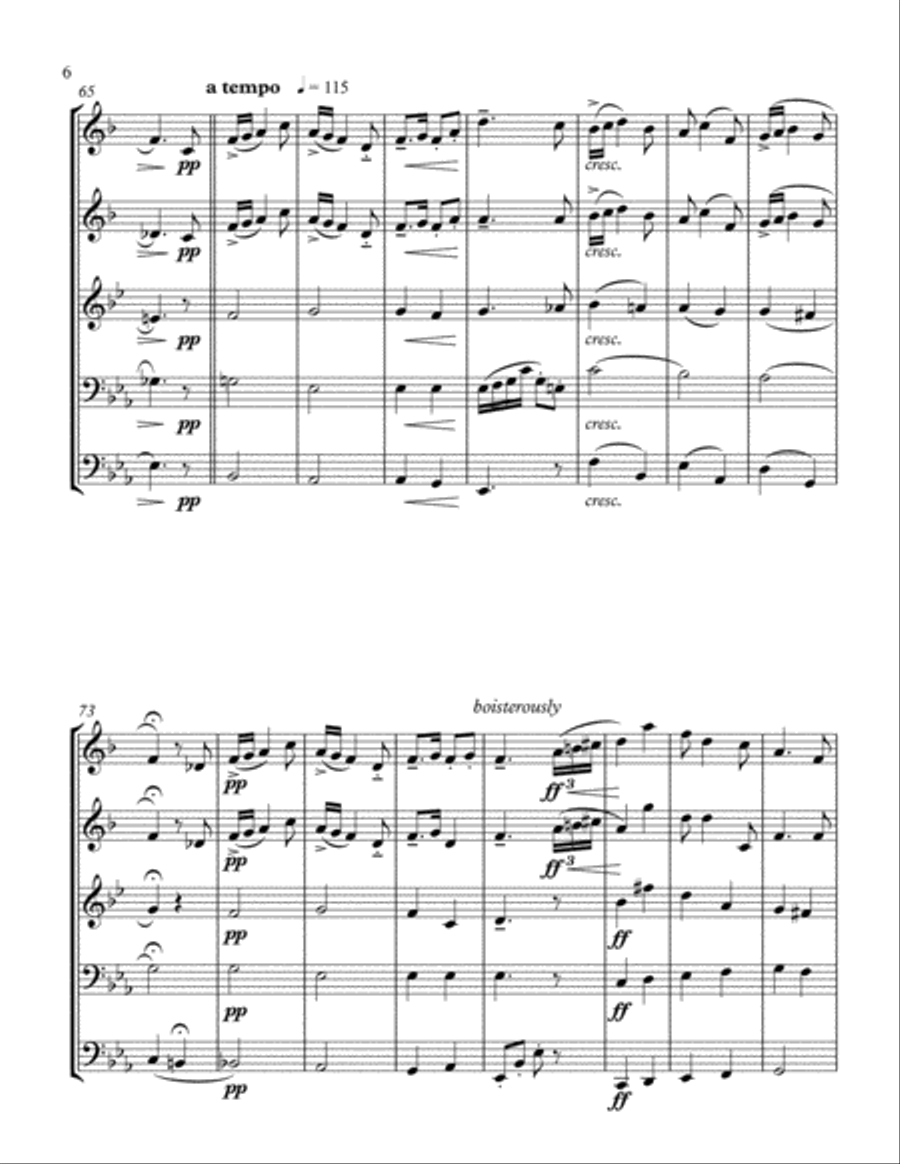 Sea Piece Opus 55 no. 5 Song Brass Ensemble scores gallery preview page 6
