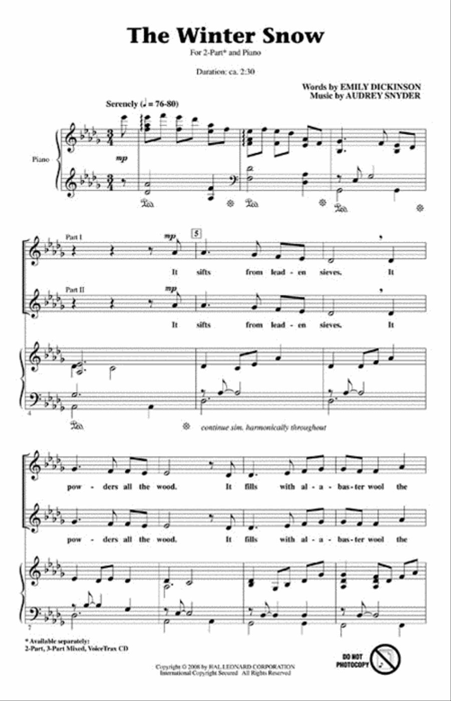 The Winter Snow The Winter Snow 2-Part scores gallery preview page 2