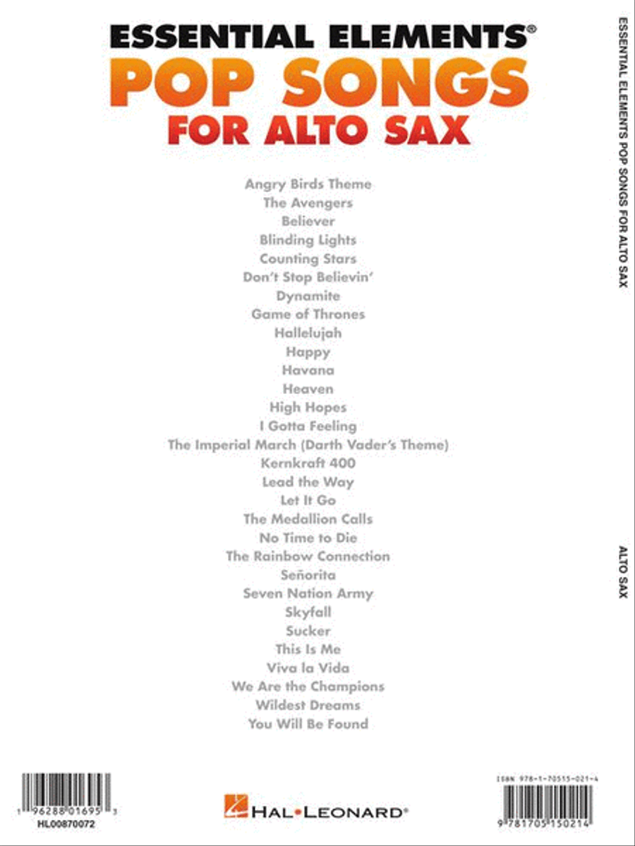 Essential Elements Pop Songs for Alto Saxophone Concert Band Methods scores gallery preview page 6