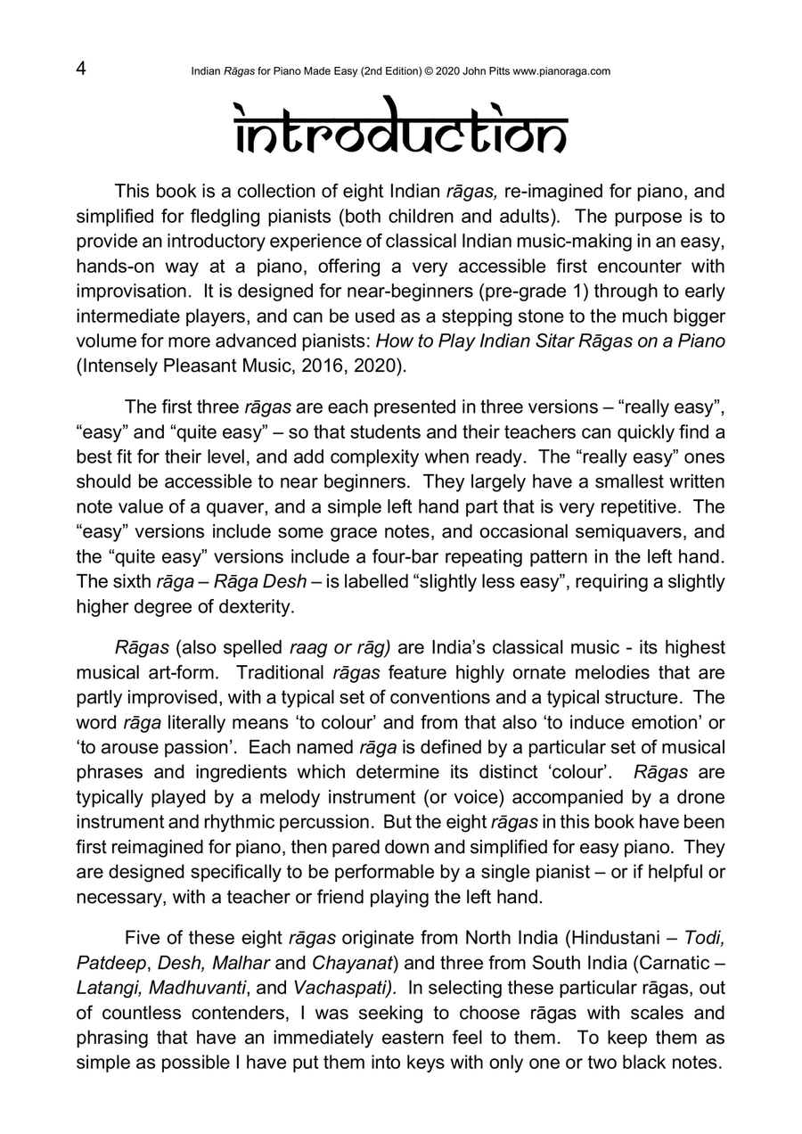 Indian Rāgas for Piano Made Easy (2020 Edition) Piano Method scores gallery preview page 6