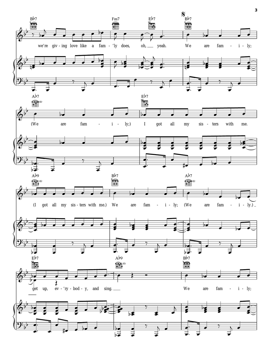 We Are Family We Are Family Piano, Vocal, Guitar scores gallery preview page 3
