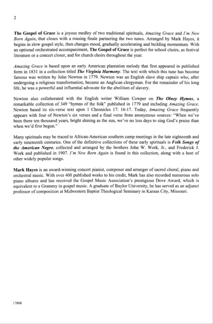 The Gospel of Grace 4-Part scores gallery preview page 2