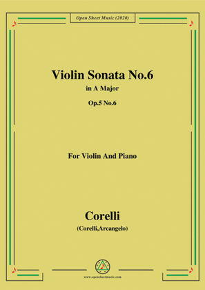 Corelli-Violin Sonata No.6 in A Major,Op.5 No.6,for Vioin&Piano