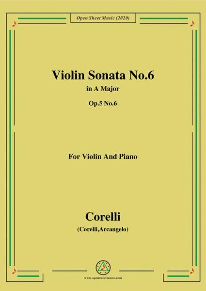 Corelli-Violin Sonata No.6 in A Major,Op.5 No.6,for Vioin&Piano image number null