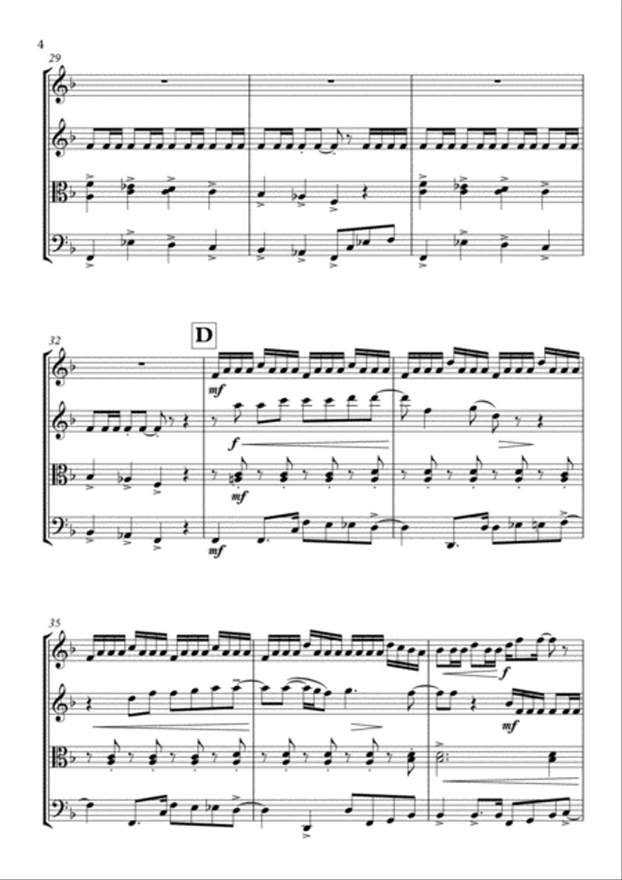 Signed, Sealed, Delivered I'm Yours String Quartet scores gallery preview page 4