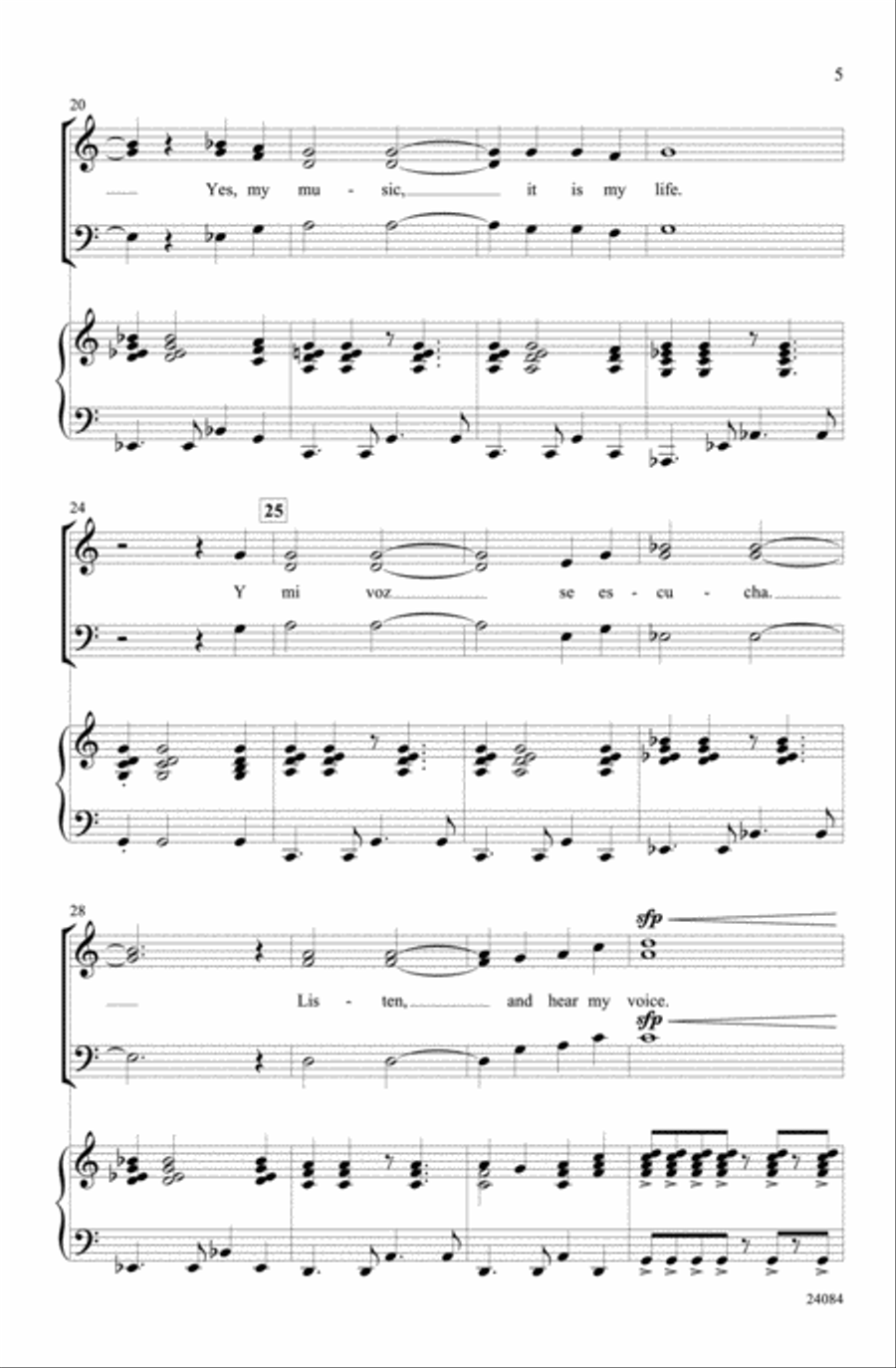 Yo Vivo Cantando (I Live to Sing) 3-Part scores gallery preview page 4