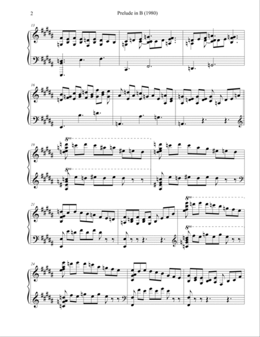 Prelude in B (1980) Piano Solo scores gallery preview page 2