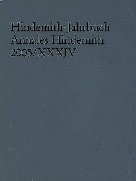 Hindemith Yearbook 2005 Xxxiv