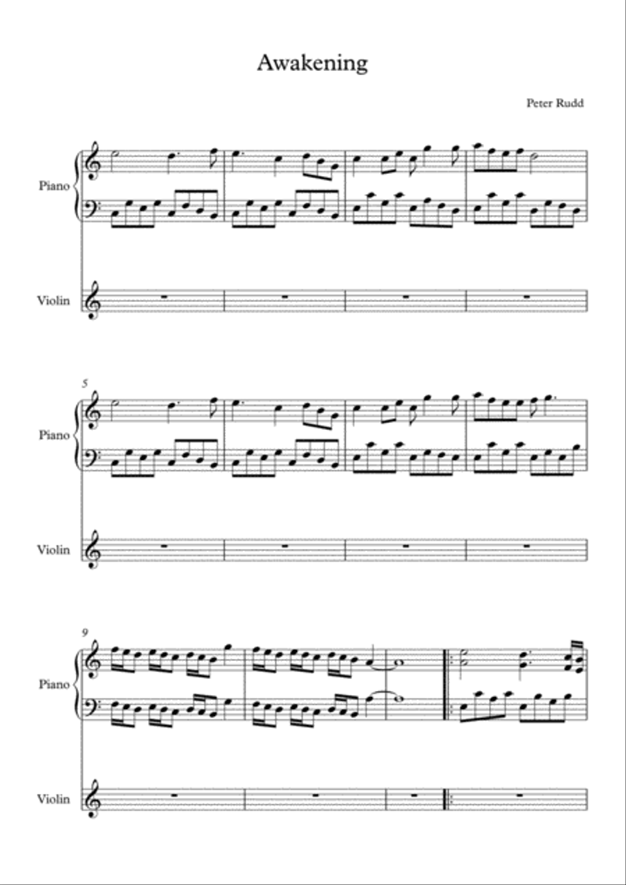 Awakening String Duet scores gallery preview page 1