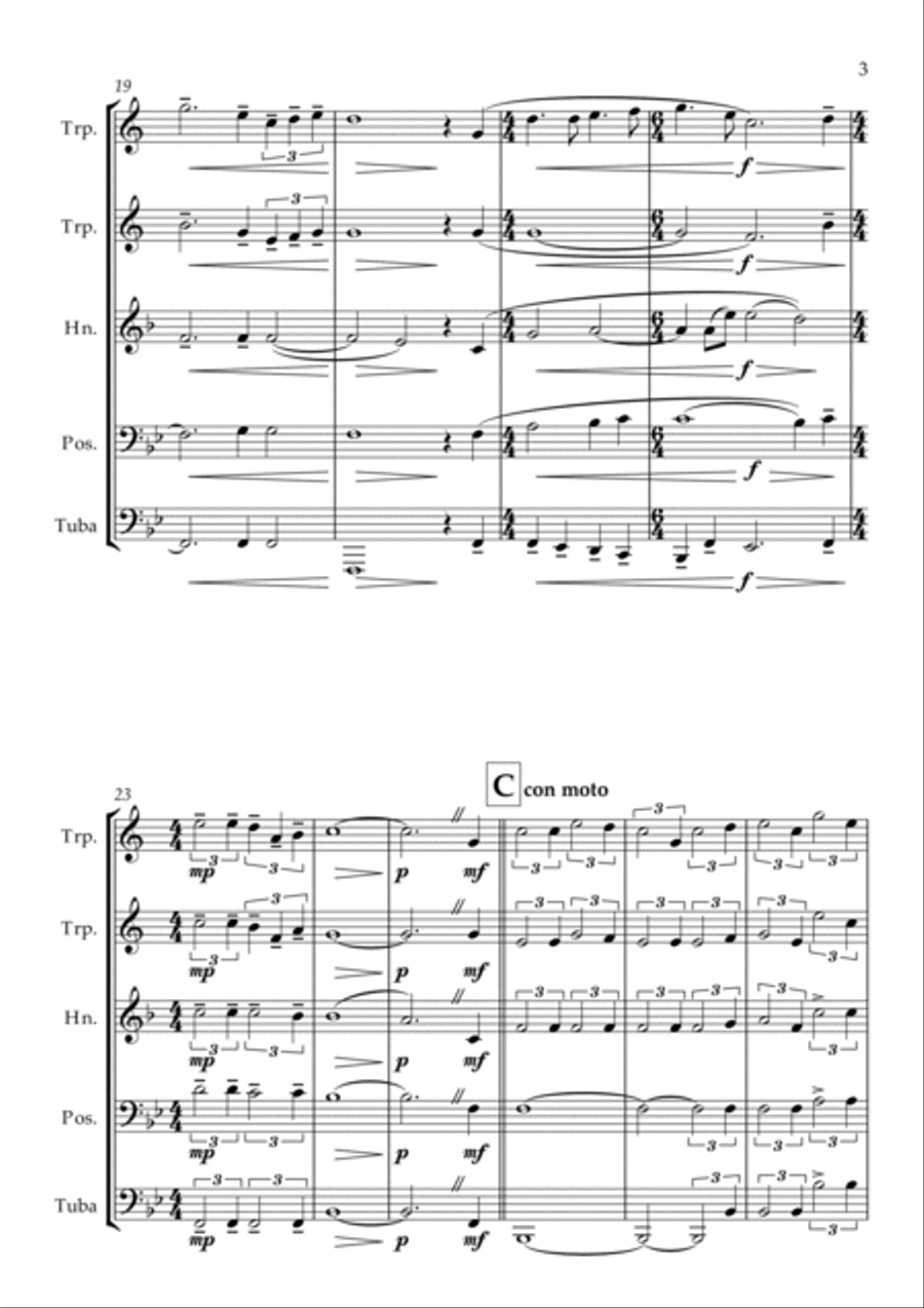 s'Feieromd (Feierabendlied) Brass Ensemble scores gallery preview page 3