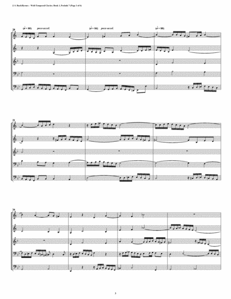 Prelude 07 from Well-Tempered Clavier, Book 1 (Brass Quintet) image number null