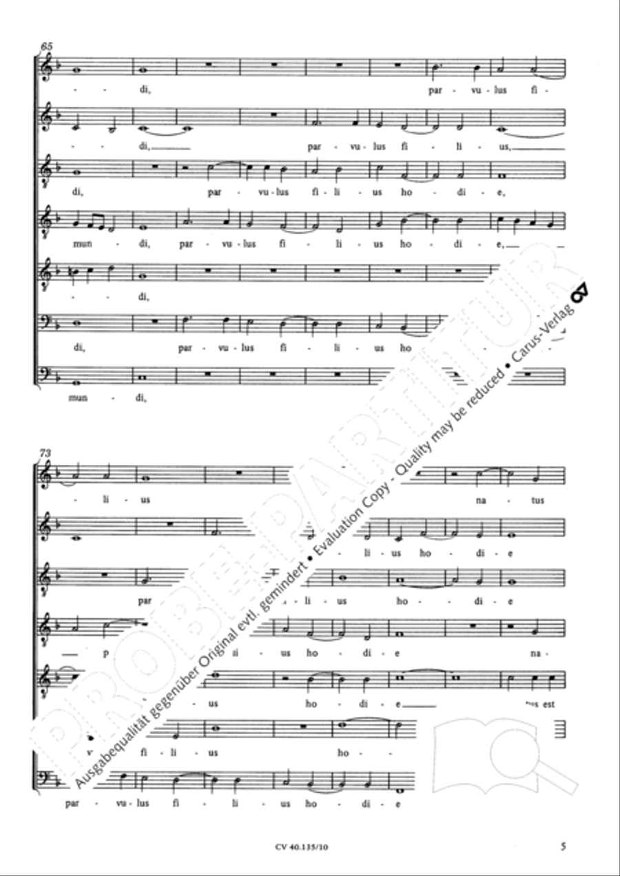 Angelus ad pastores ait Choir scores gallery preview page 6