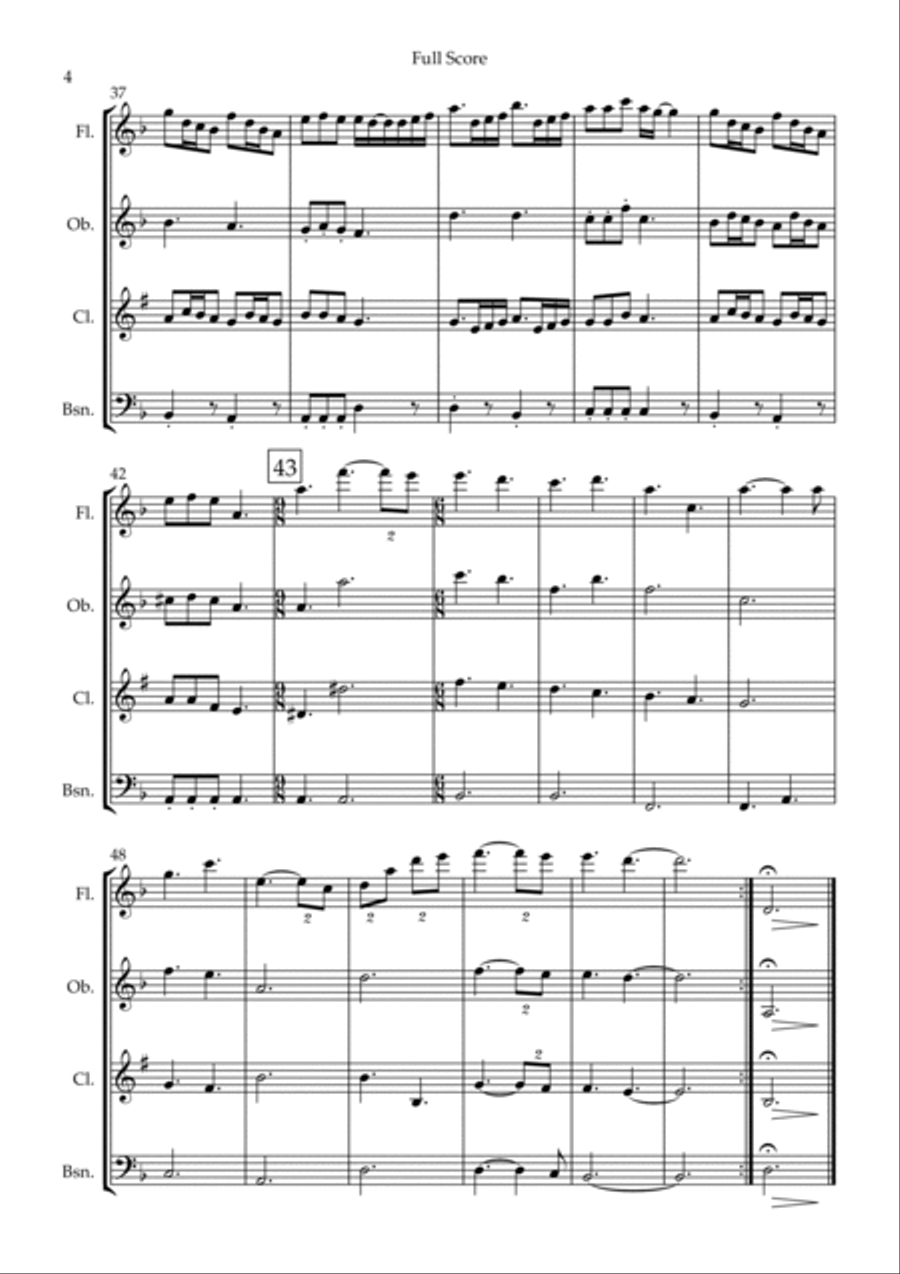 He's A Pirate Woodwind Quartet scores gallery preview page 4