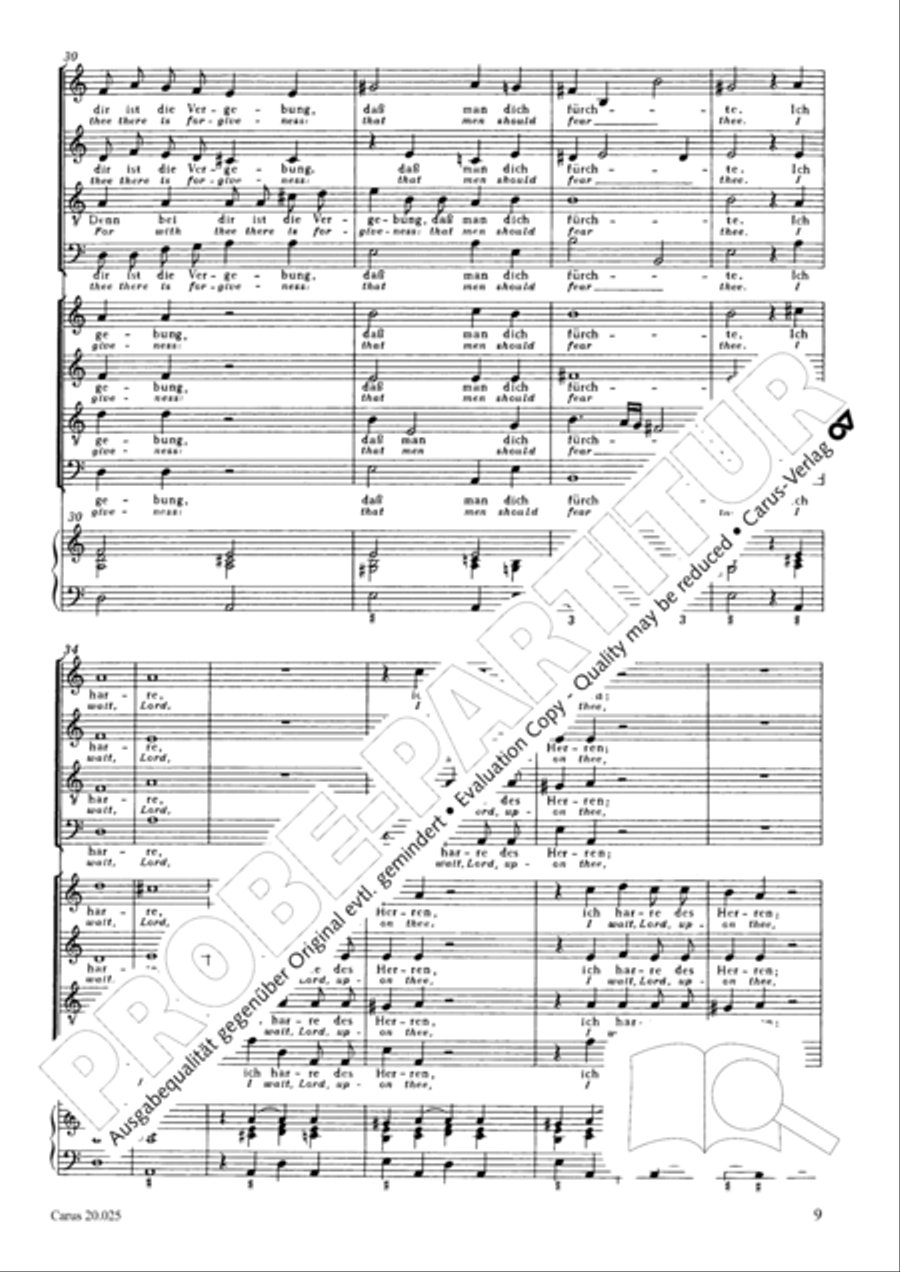From the deep, cried I (Aus der Tiefe ruf ich) 4-Part scores gallery preview page 10