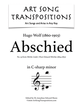 Book cover for WOLF: Abschied (transposed to C-sharp minor)