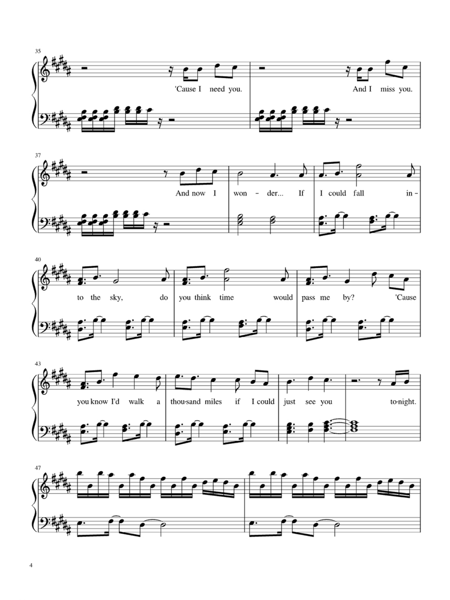 A Thousand Miles Easy Piano scores gallery preview page 4