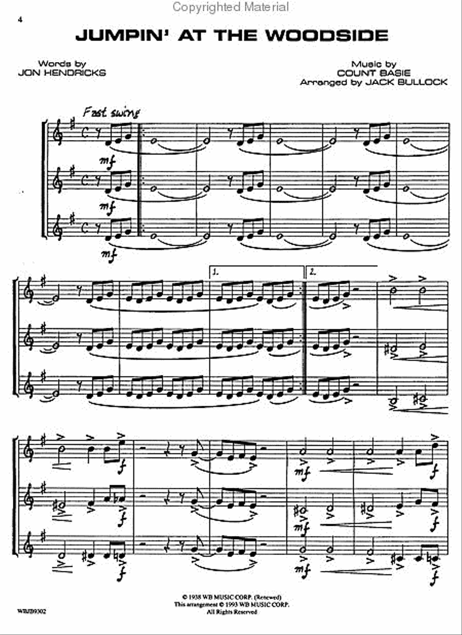 Warner Bros. Combo Classics from the Big Band Era Jazz Ensemble scores gallery preview page 2