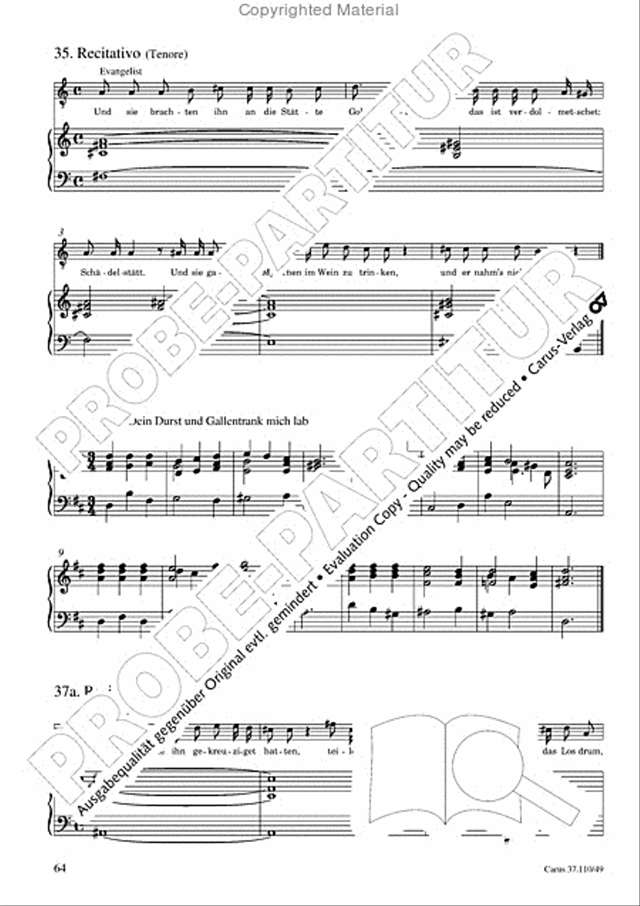 Markuspassion. Werkausgabe Reihe 1, Bd. 7 (Homilius) Organ scores gallery preview page 65