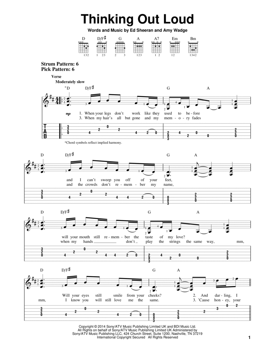 Thinking Out Loud Acoustic Guitar scores gallery preview page 1