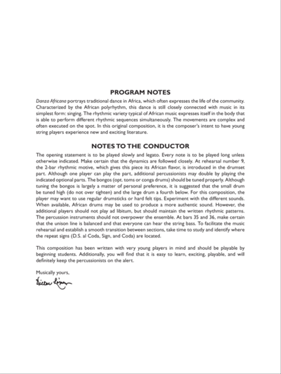 Danza Africana: Score String Orchestra scores gallery preview page 2