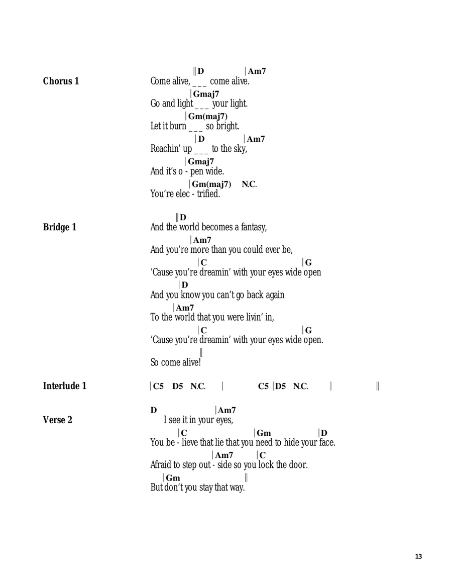 Come Alive (from The Greatest Showman) Guitar scores gallery preview page 2