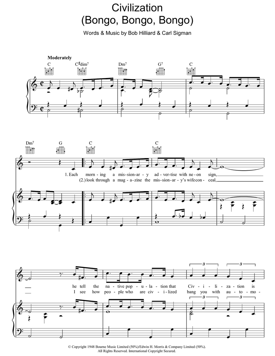 Civilization (Bongo Bongo Bongo) Guitar scores gallery preview page 1
