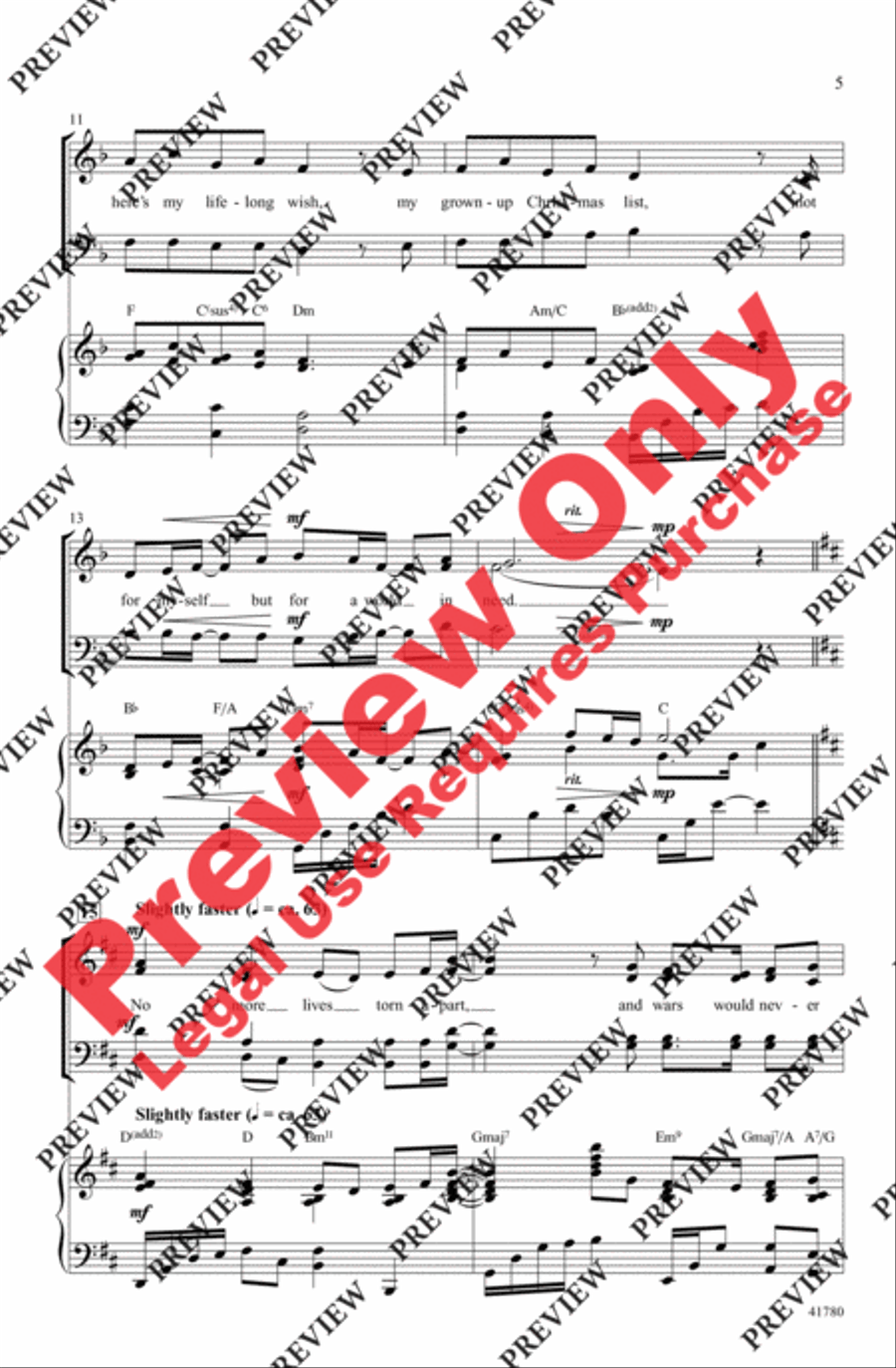 Grown-Up Christmas List 4-Part scores gallery preview page 4