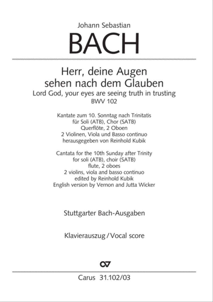 Lord God, your eyes are seeing truth in trusting (Herr, deine Augen sehen nach dem Glauben) ATB scores gallery preview page 2