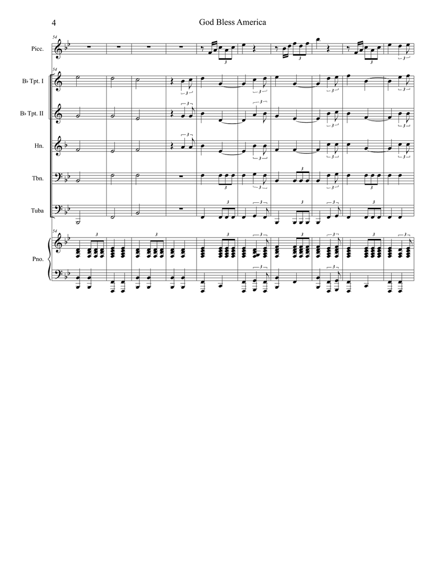 God Bless America Brass Ensemble scores gallery preview page 4