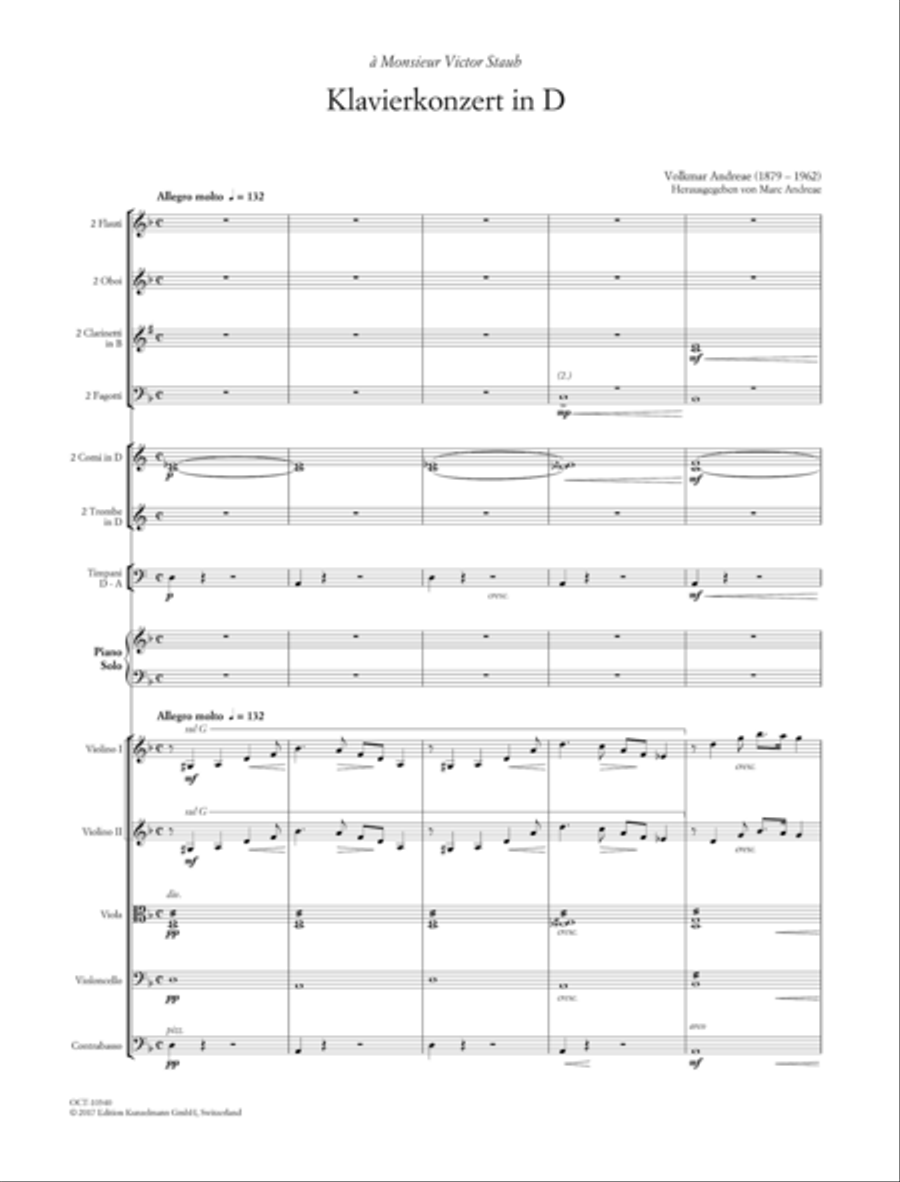 Piano concerto in D Piano concerto in D Orchestra scores gallery preview page 2