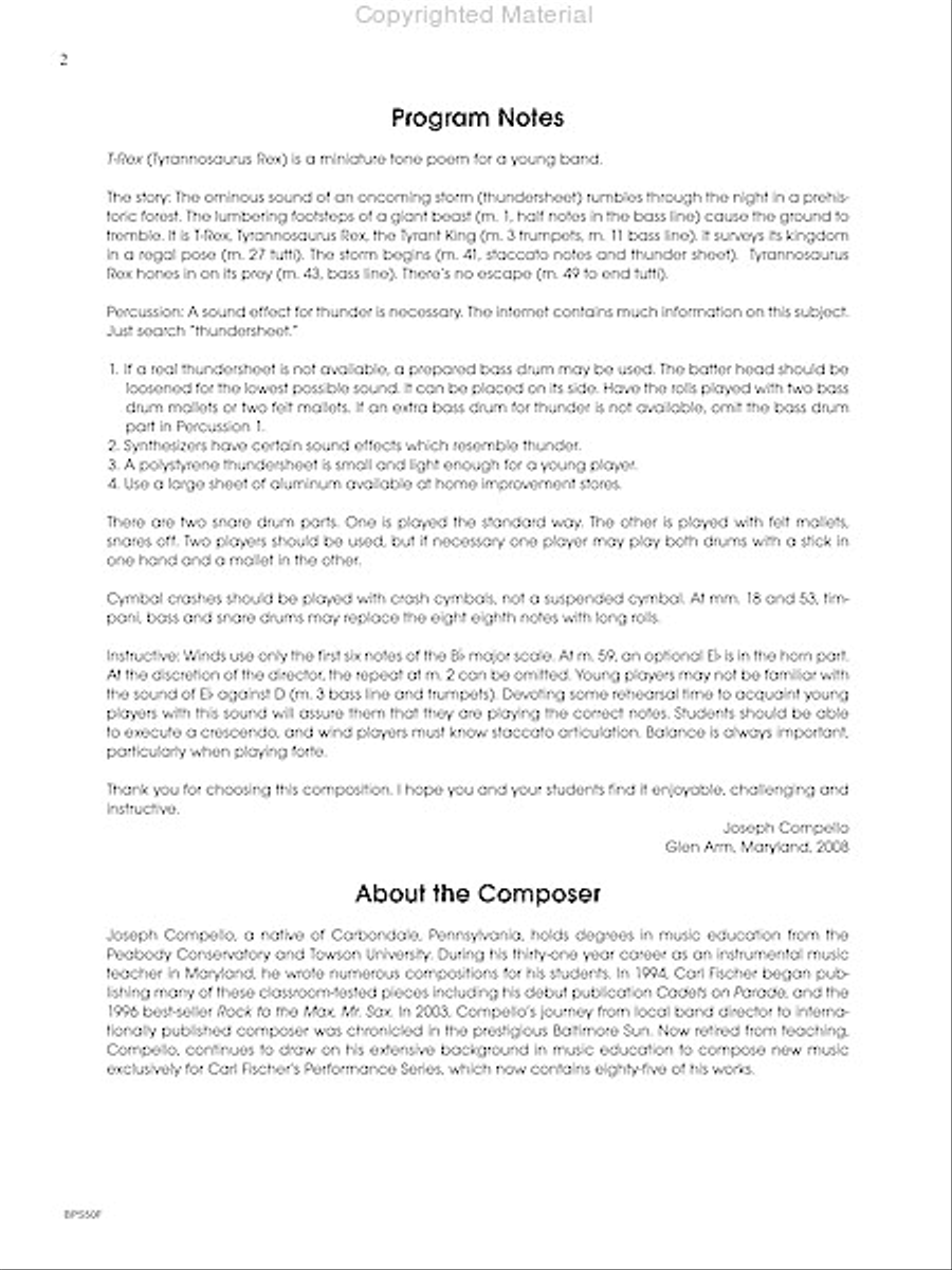 T-Rex (A Tone Poem for Band) Concert Band scores gallery preview page 3