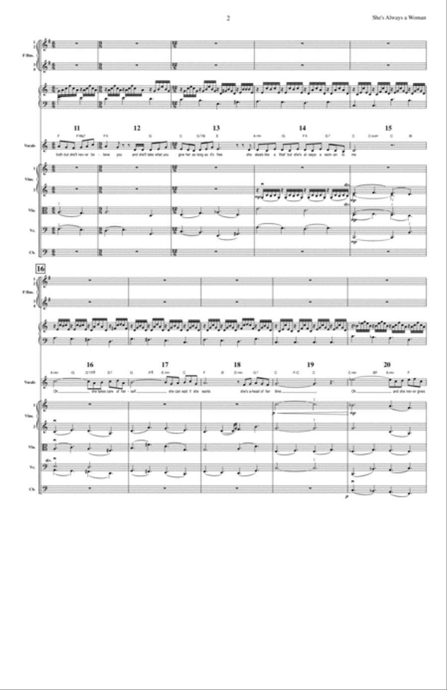 She's Always A Woman She's Always A Woman Large Ensemble scores gallery preview page 2