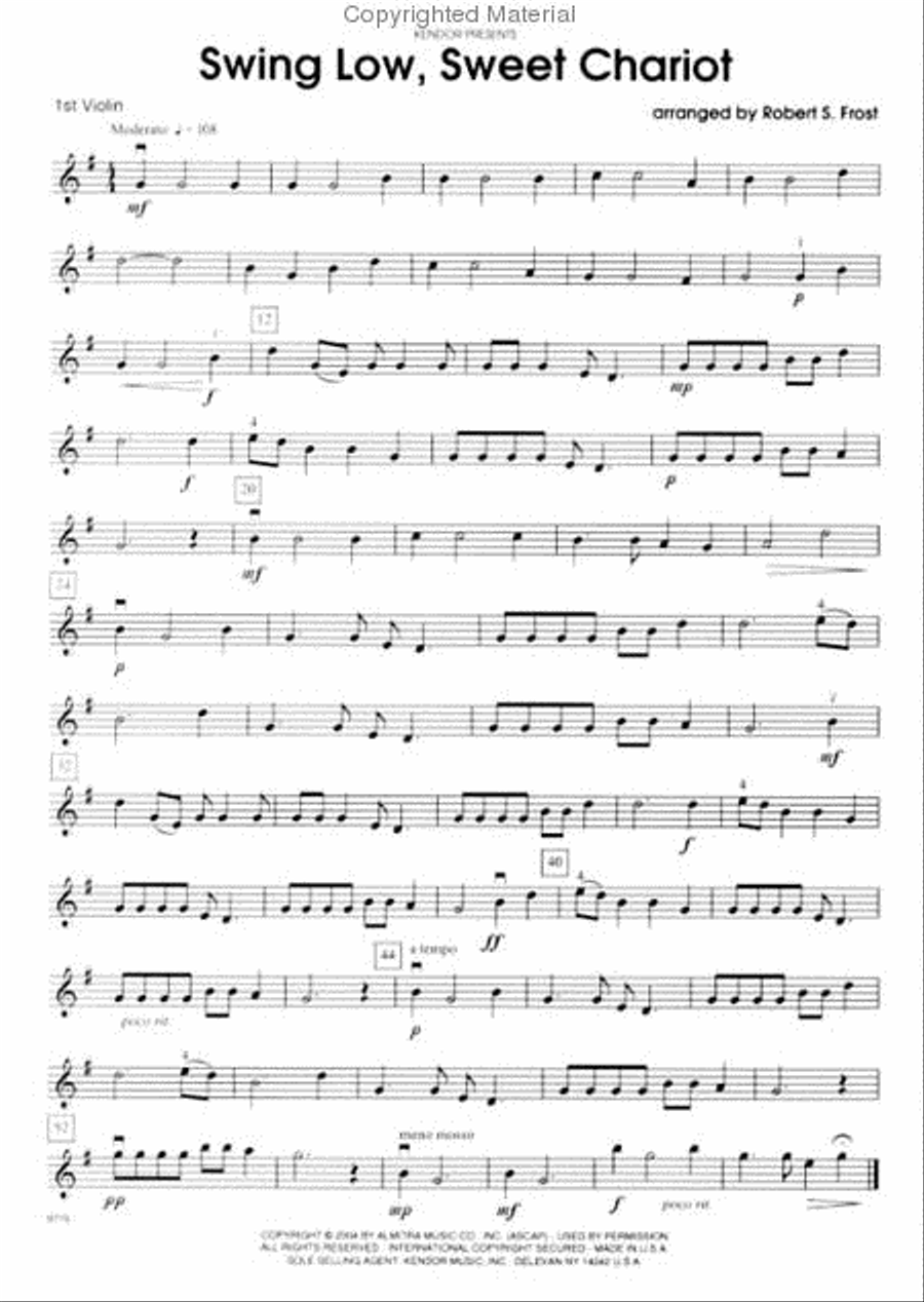 Swing Low, Sweet Chariot String Orchestra scores gallery preview page 2