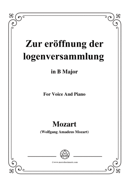 Mozart-Zur eröffnung der logenversammlung,in B Major,for Voice and Piano image number null