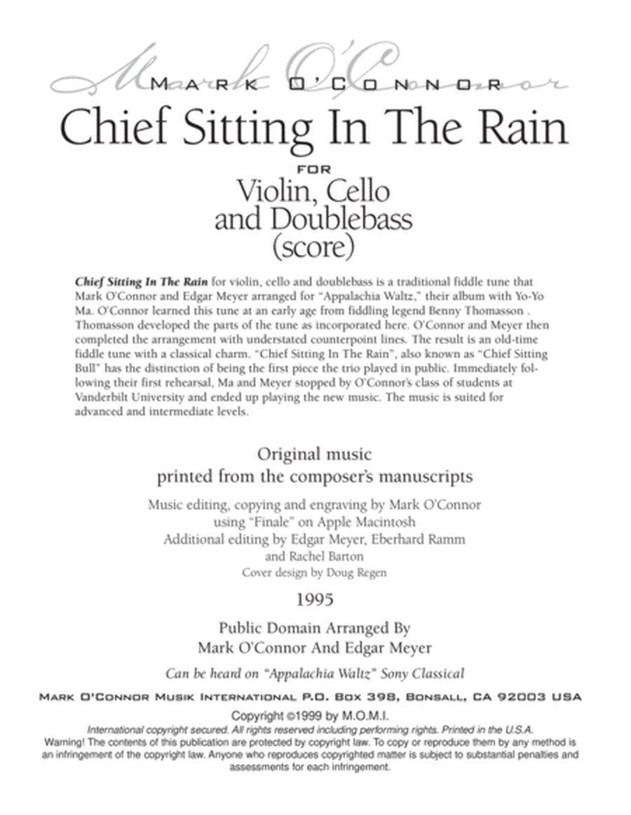 Chief Sitting In The Rain (score - vln, cel, bs) image number null