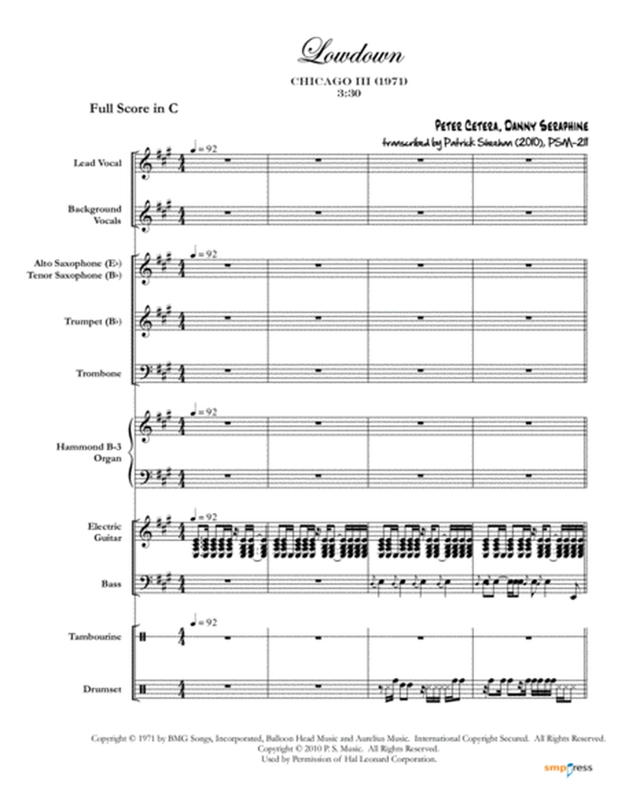 Lowdown [Chicago] (full score & set of parts) image number null