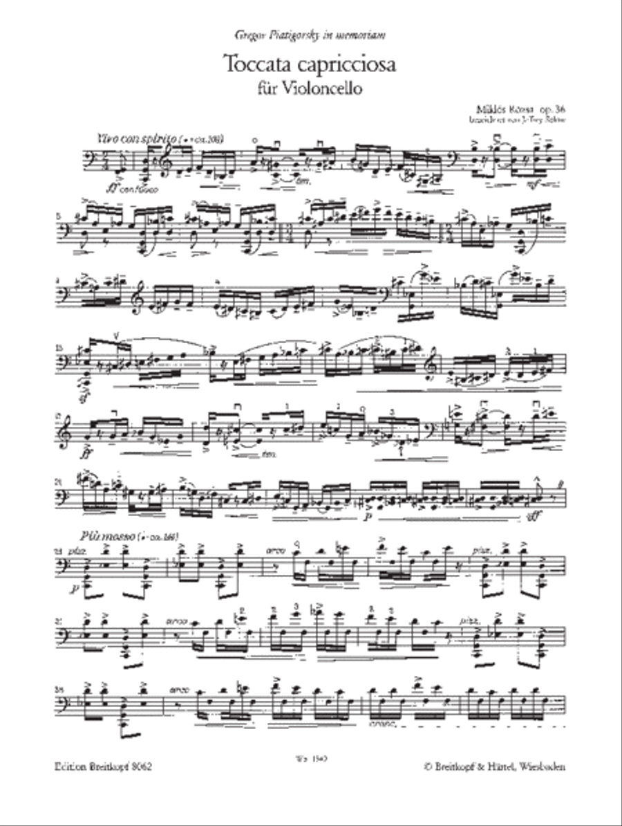 Toccata capricciosa Op. 36 Cello Solo scores gallery preview page 2