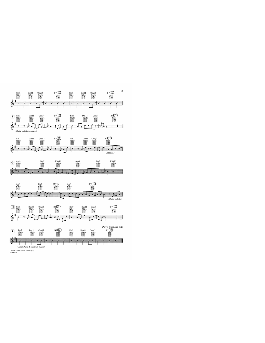 Cruisin' Down Ocean Drive Electric Guitar scores gallery preview page 3