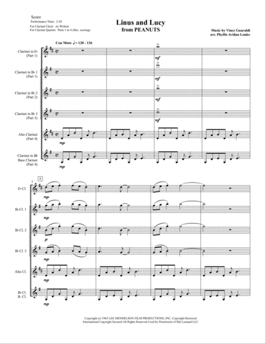 Linus And Lucy Woodwind Ensemble scores gallery preview page 4