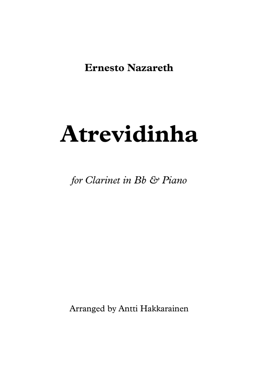 Atrevidinha - Clarinet & Piano B-Flat Clarinet scores gallery preview page 1