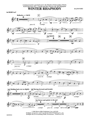 Winter Rhapsody: 1st F Horn