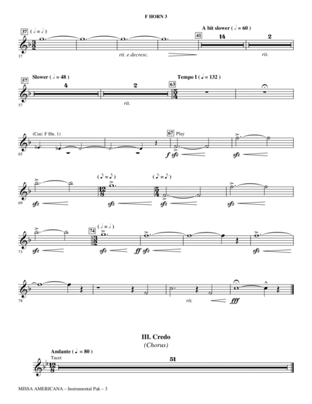 Missa Americana - F Horn 3
