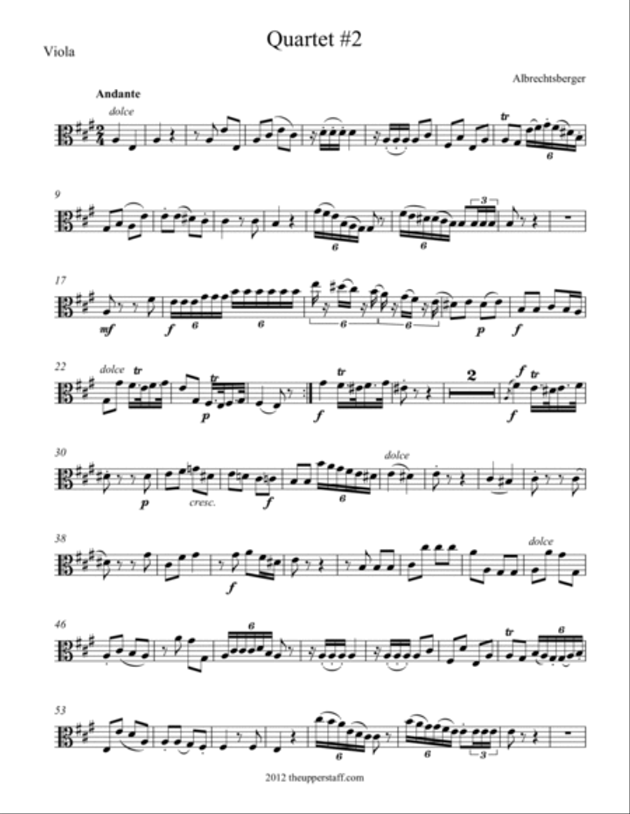 Quartet #2 in A Major String Quartet scores gallery preview page 4
